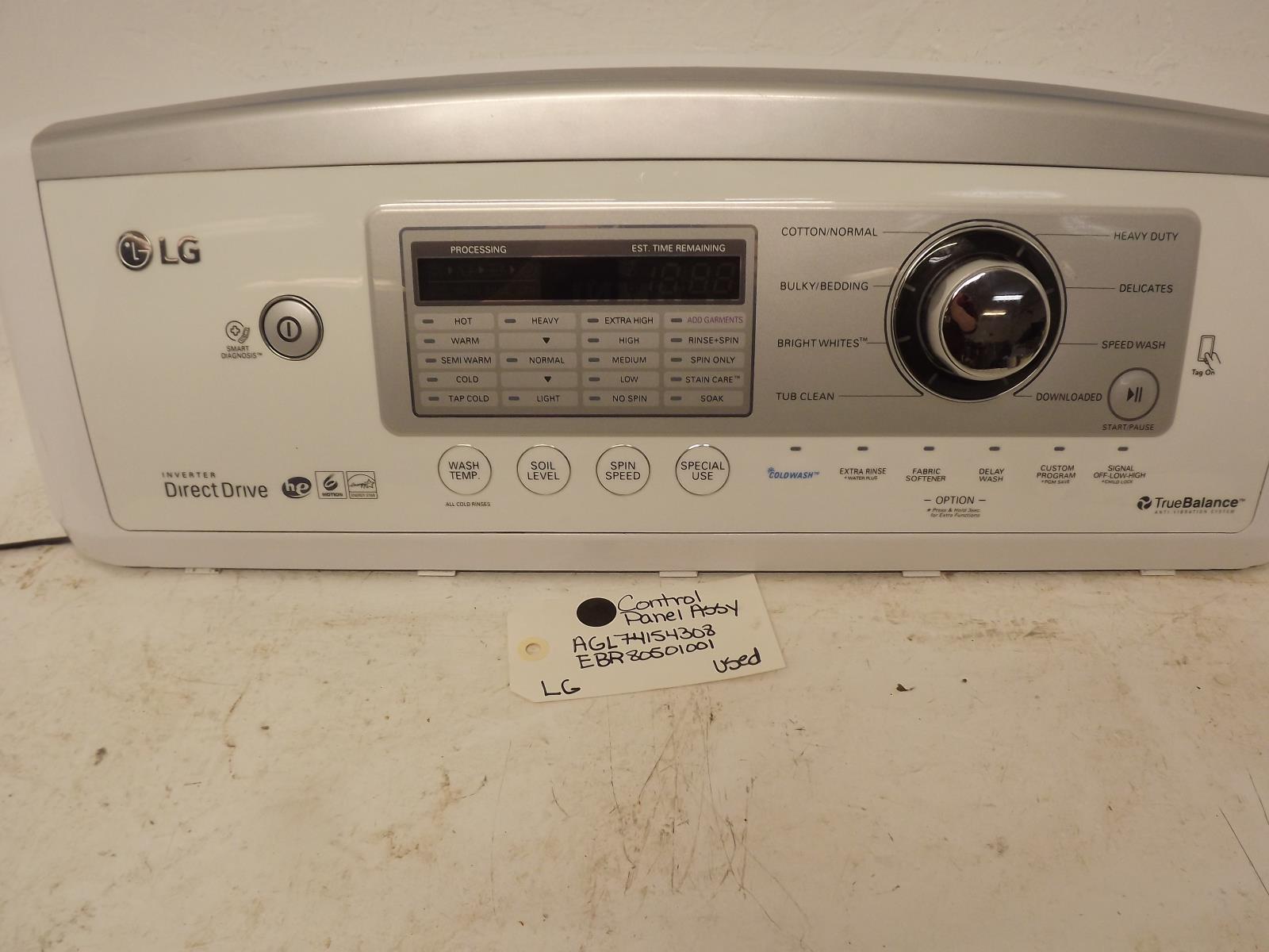 LG Washer AGL74154308 EBR80501001 Control Panel Assy Used LG Washer AGL74154308 EBR80501001 Control Panel Assy Used